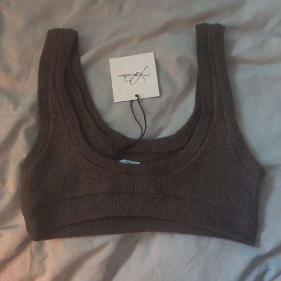 Laina Rauma Fuzzy Rib SET Sports Bra and Thong in Coffee Bean - Picture 6 of 10